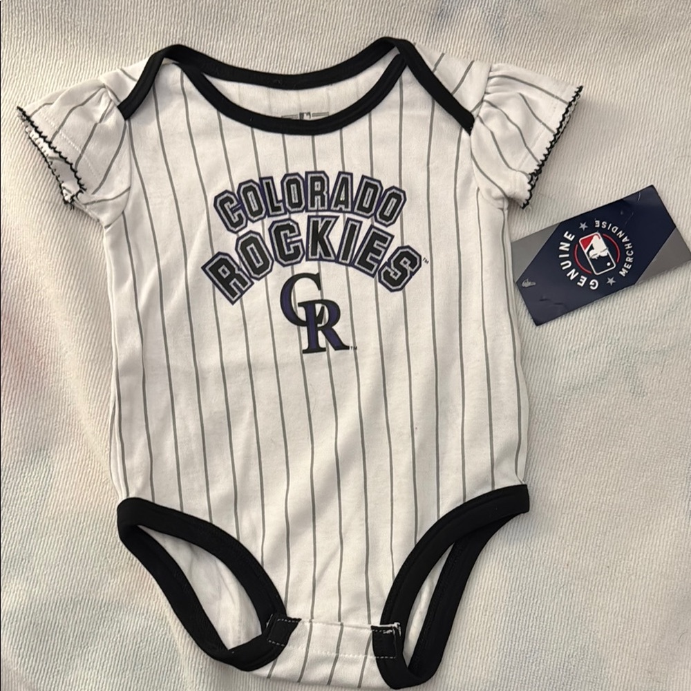 Colorado Rockies Striped Baby Onesie